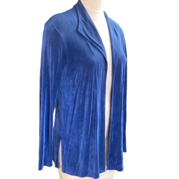 Chico's Travelers Cardigan Jacket Sz 1 (M/8) Blue #141Q - Picture 2 of 7